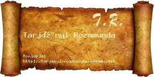 Tarjányi Rozamunda névjegykártya